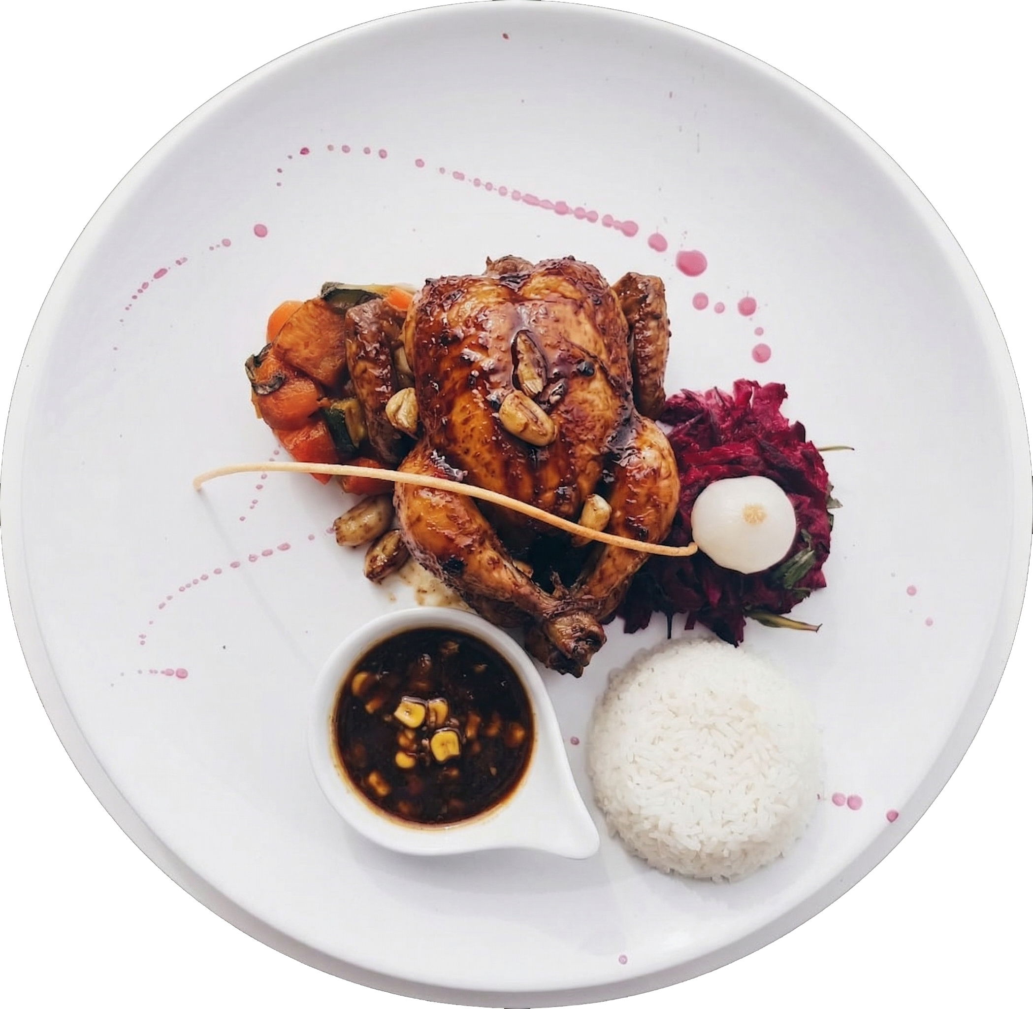 Full Roasted Chicken on a plate photo